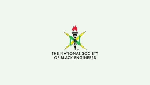 The National Society of Black Engineers logo, a flaming torch over a crossed emblem